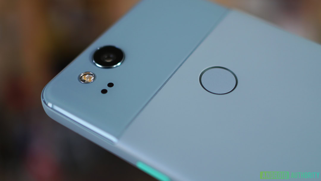 Google Pixel 2 blue camera finger scanner Google Pixel 2 blue camera finger scanner