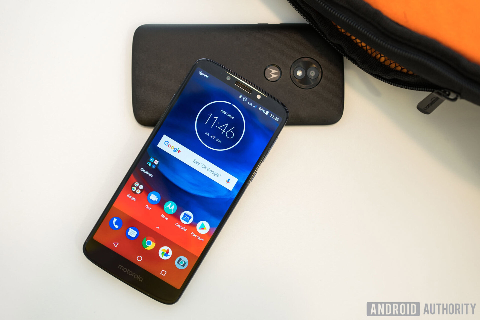 Moto-E5-Play-And-Plus-7 Mototola Moto E5 Play and Moto E5 Plus On Table Showing Display and Back