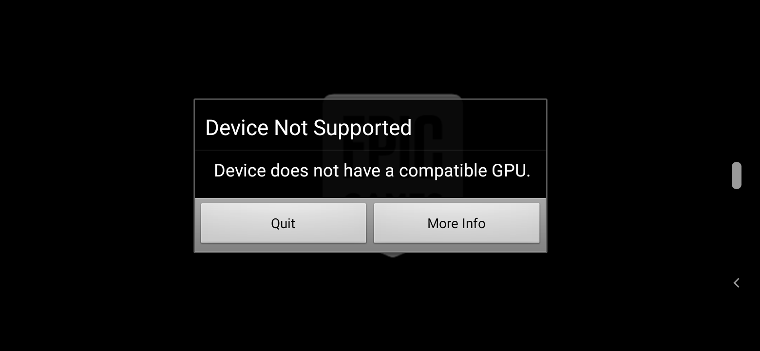 Xiaomi Mi A3 Fortnite Mobile error message Xiaomi Mi A3 Fortnite Mobile error message