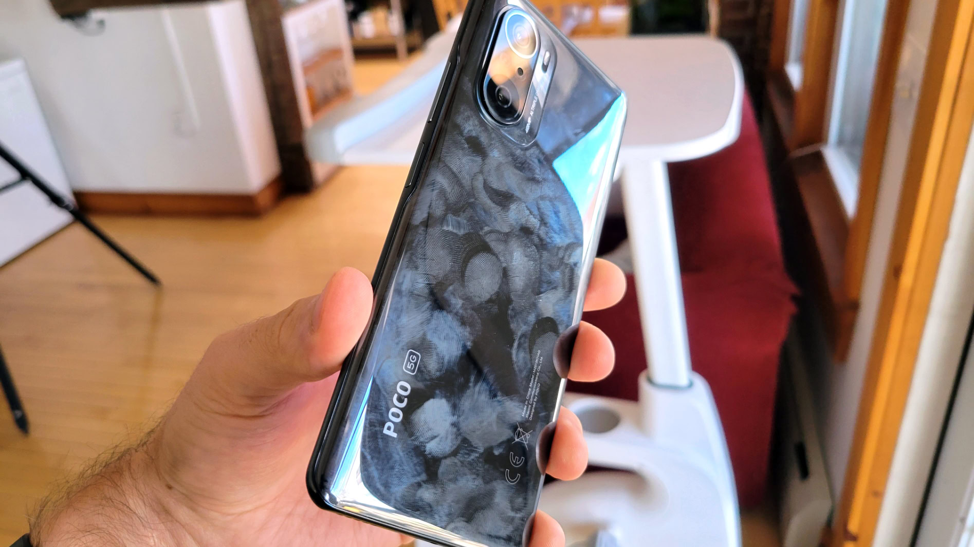 POCO F3 Review Fingerprint Smudges on Mirror Finish