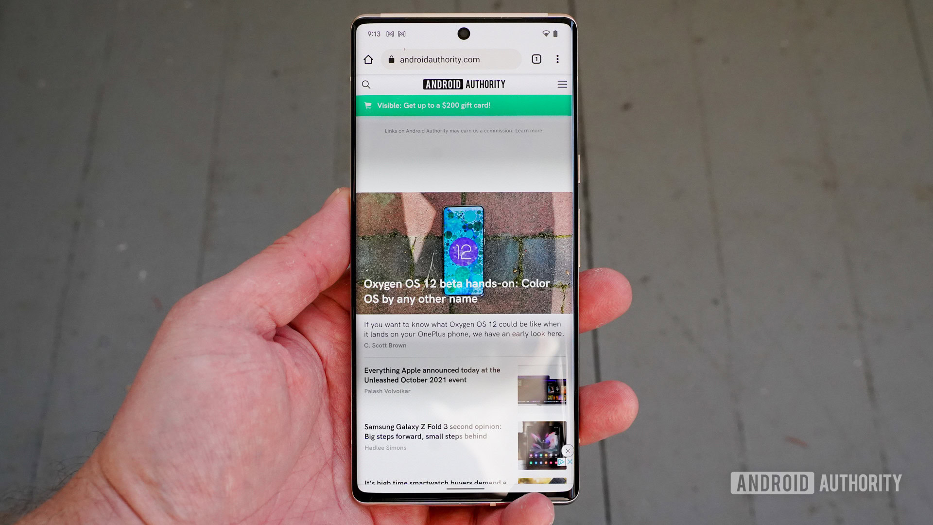 Google Pixel 6 Pro screen in the hand Google Pixel 6 Pro screen in the hand