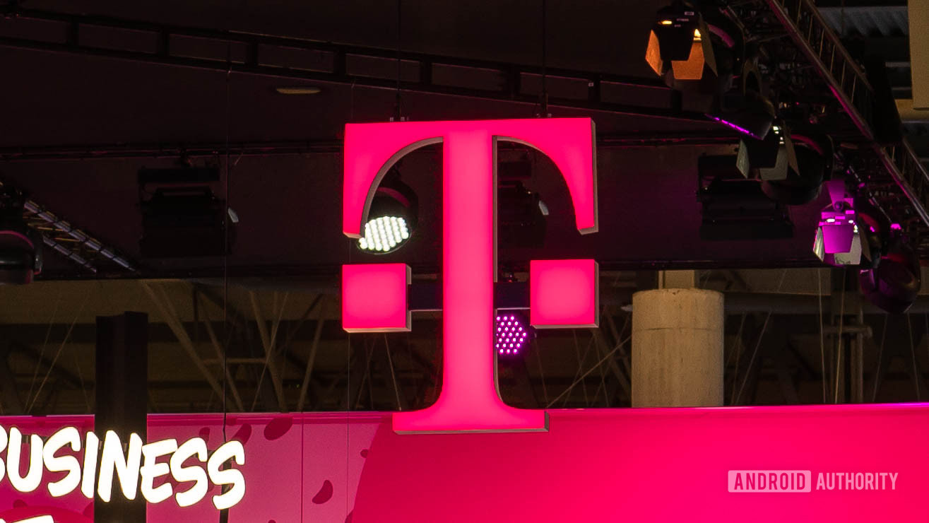 T Mobile logo at MWC T Mobile logo at MWC