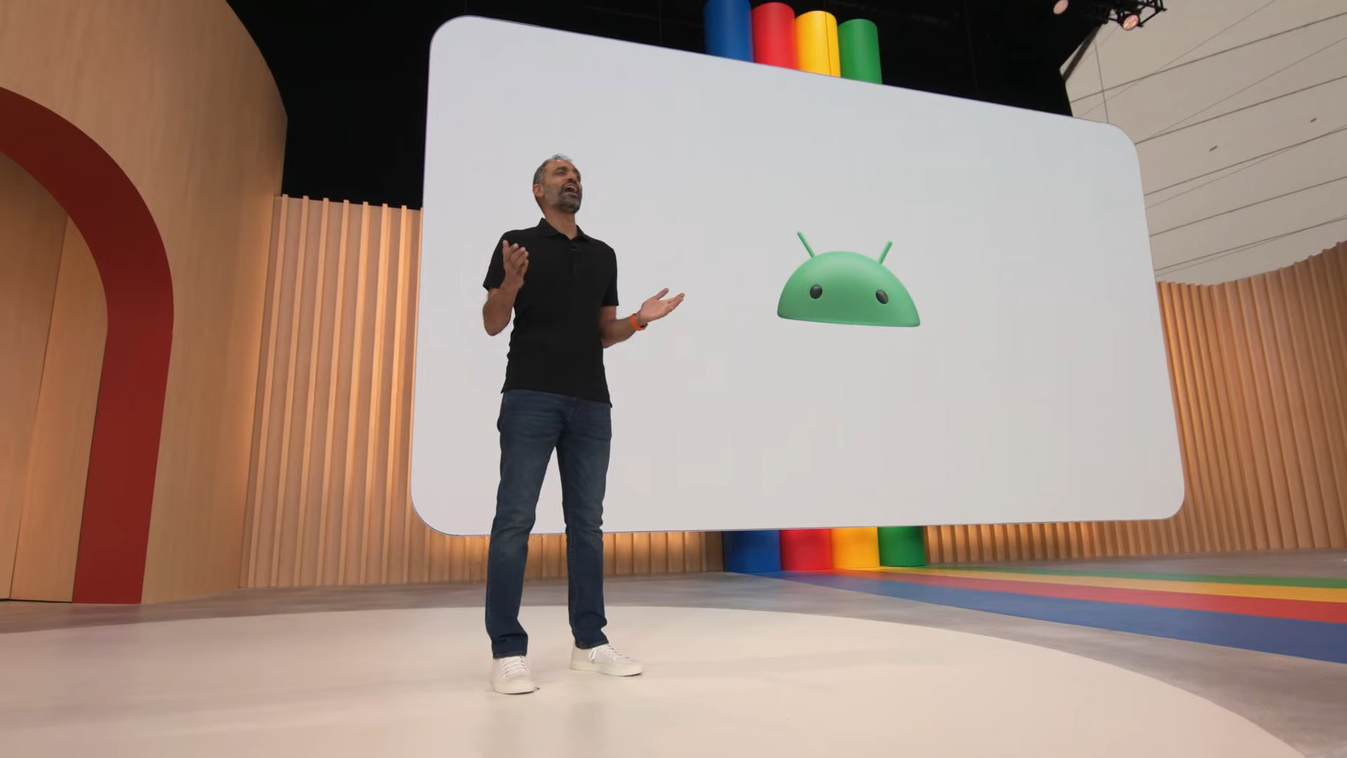 New Android Bugdroid logo at Google IO 2023 New Android Bugdroid logo at Google IO 2023