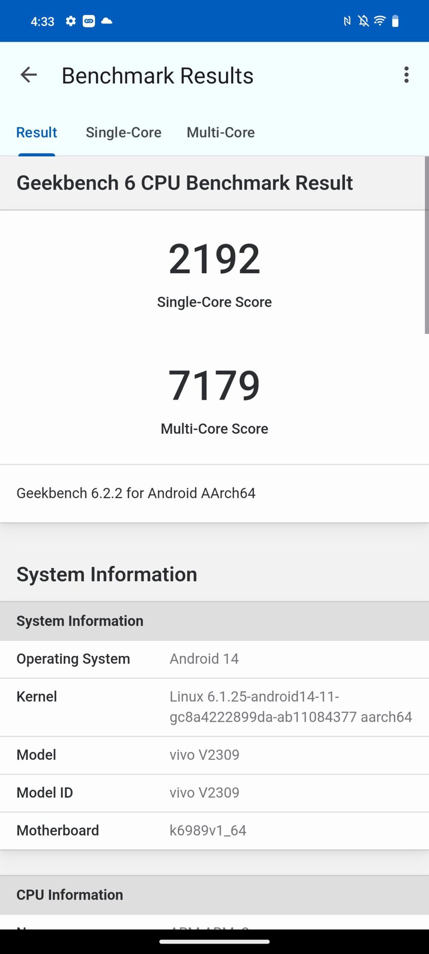 Vivo X100 Pro Geekbench 6
