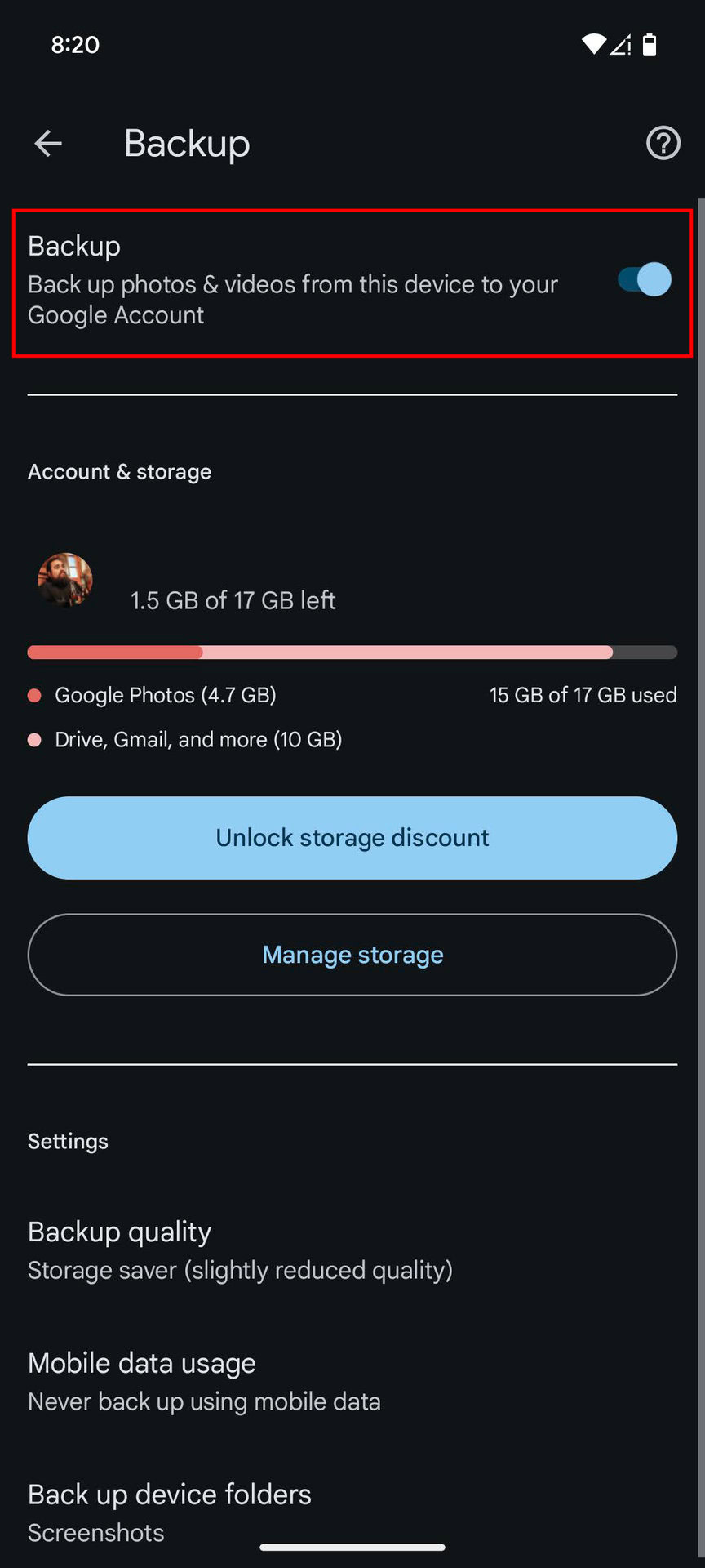 How to turn on Google Photos sync (4)