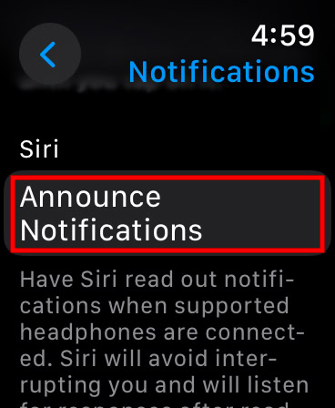 How to turn off Announce Notifications on Apple Watch 2