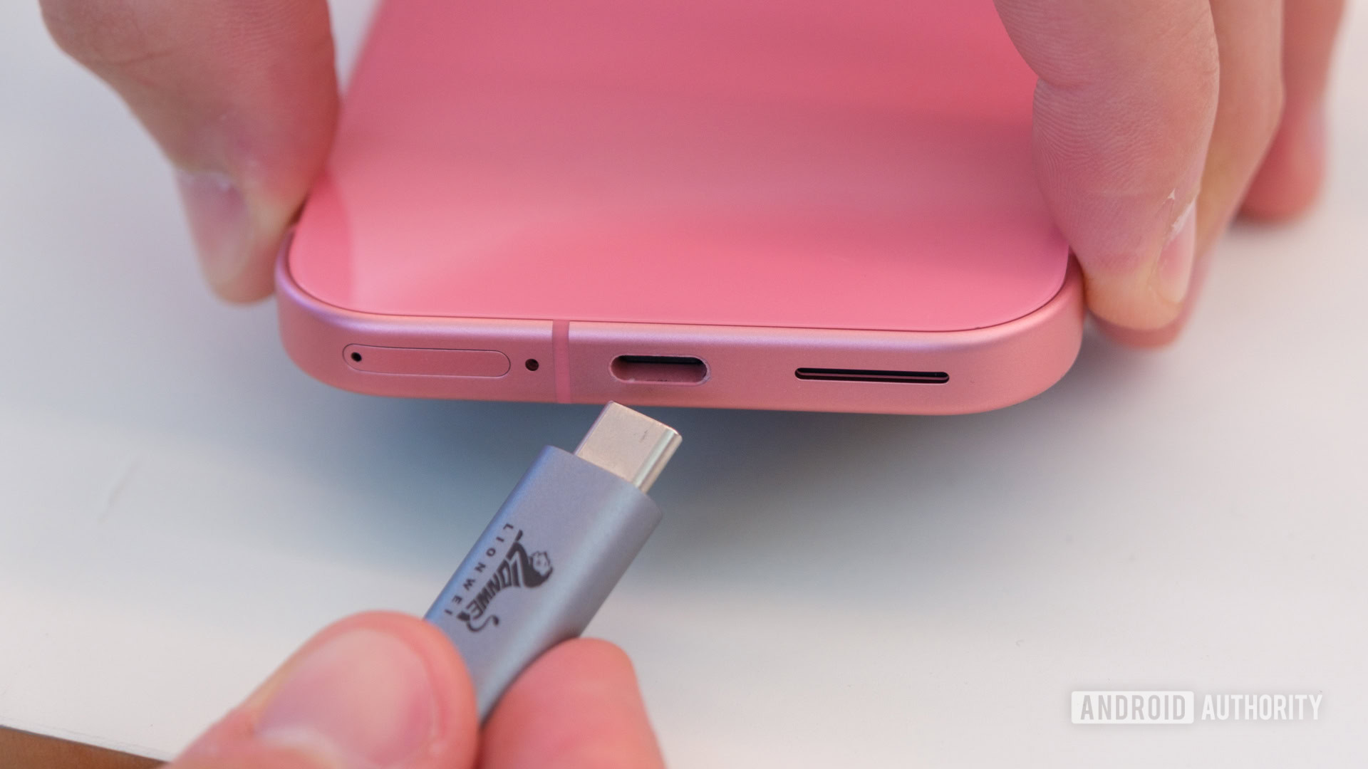 Google Pixel 9 plugging in Google Pixel 9 plugging in