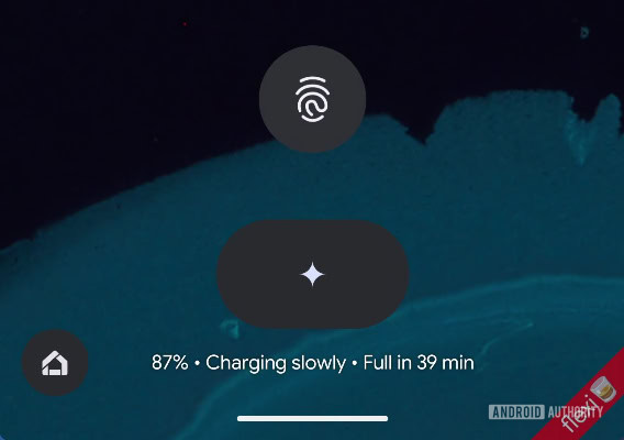 Android 15 QPR1 Beta 2 close up of AI button on lock screen Android 15 QPR1 Beta 2 close up of AI button on lock screen