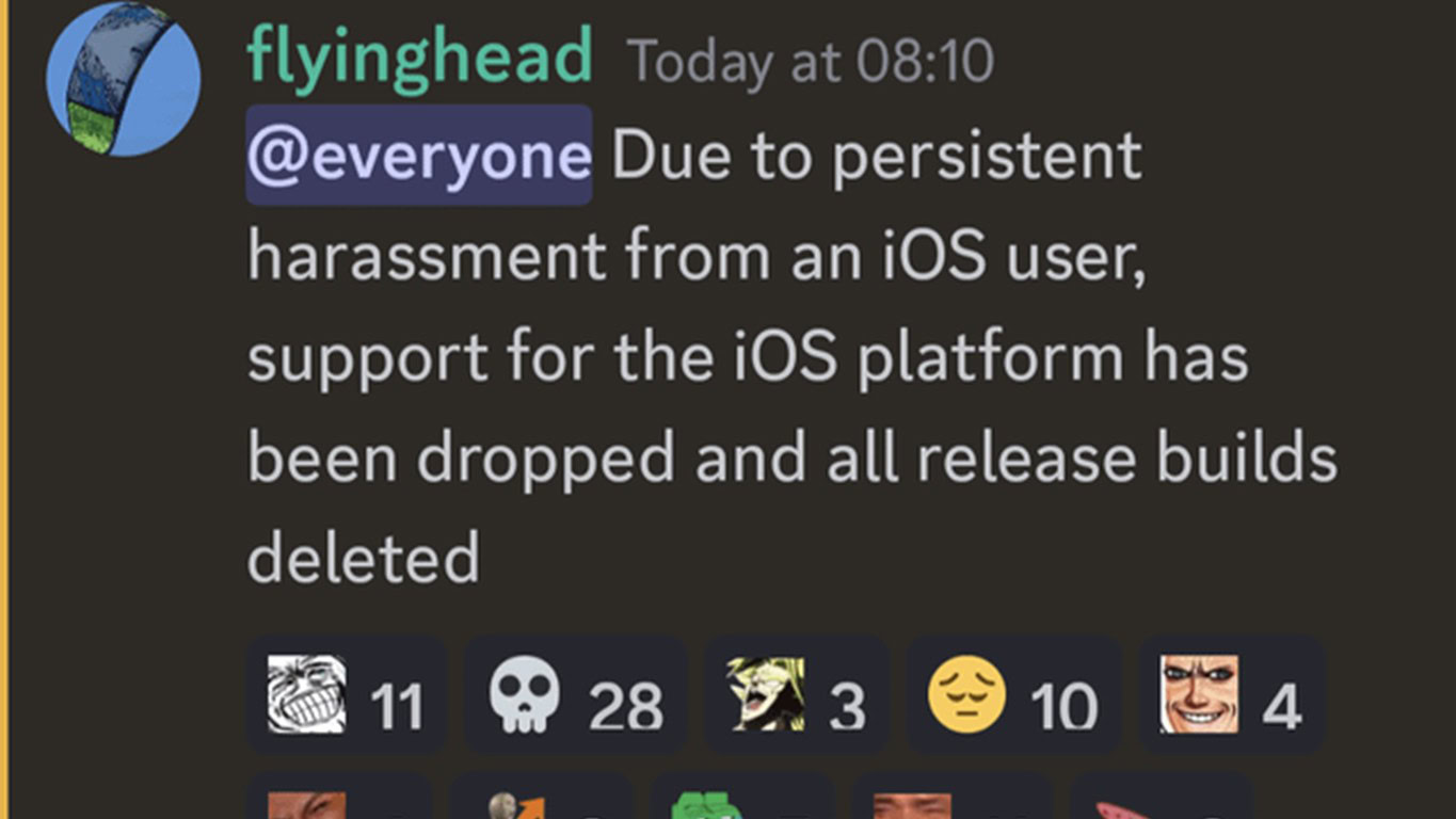 Flyinghead FlyCast Dreamcast Emulator iOS Discord Message
